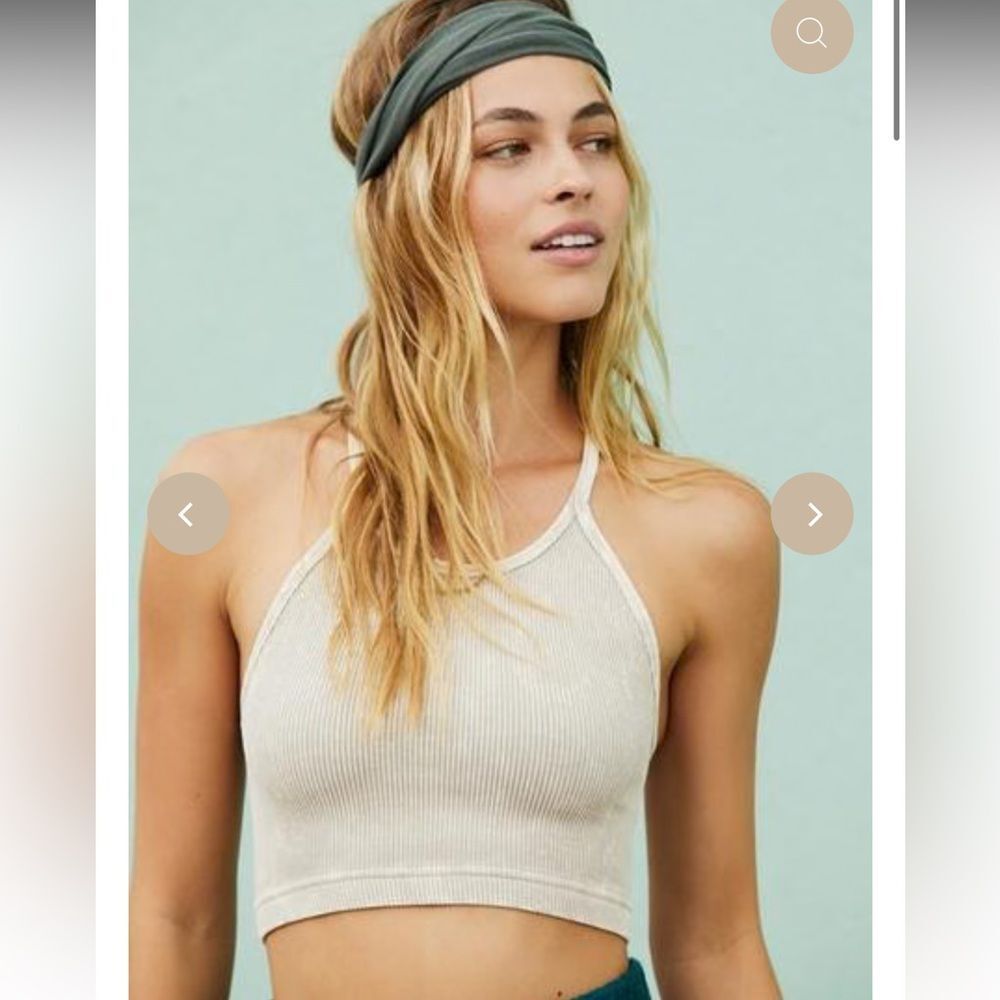 Free People movement cropped run tank. Sandshell. Size M